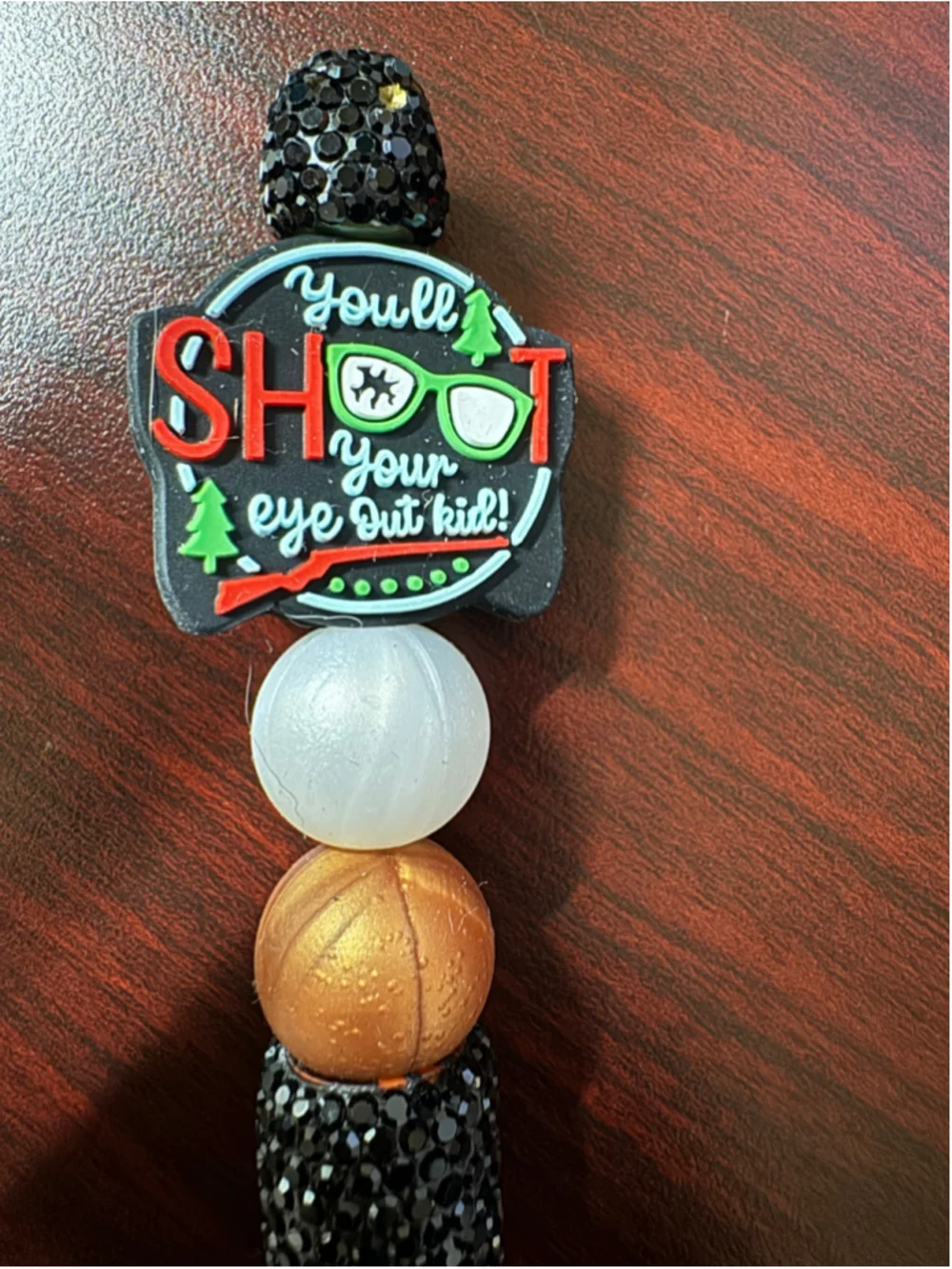 You’ll Shoot Your Eye Out Kid! Christmas Rhinestone Beaded Pen